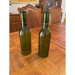 Wine bottle hurricane lamps (2)
